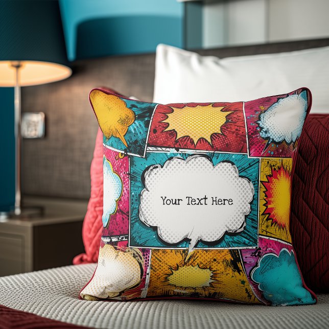Cojín Decorativo Bright Comic Book Pop Art (Subido por el creador)