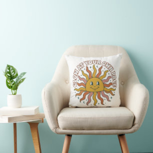Cojín Decorativo Brilla a tu propio ritmo Estética retro del sol