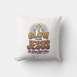 Cojín Decorativo Brilla por Jesús Deja que tu luz brille Diseño cri
