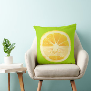 COJÍN DECORATIVO BRILLANTE ACOGEDOR SOL AMARILLO LEMON CITRUS FRUIT