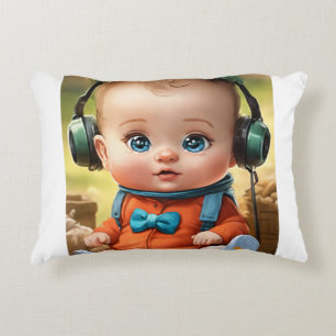 Cojín Decorativo Brillante Cerebro Pequeño - Cara de bebé inteligen