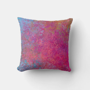 Cojín Decorativo Brillante Magenta Sunset Abstract Acrylon Pour