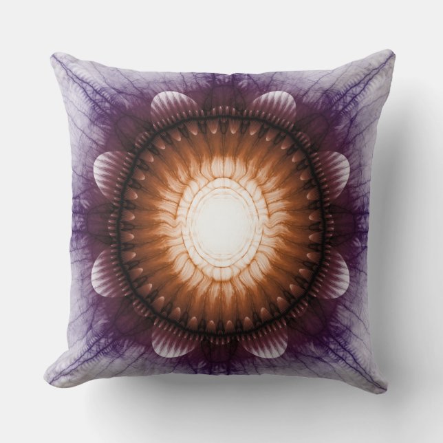 Cojín Decorativo Brillante ornamento místico violeta rojo (Anverso)