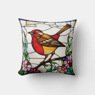 Cojín Decorativo Brillante Robin en vidrio emplomado