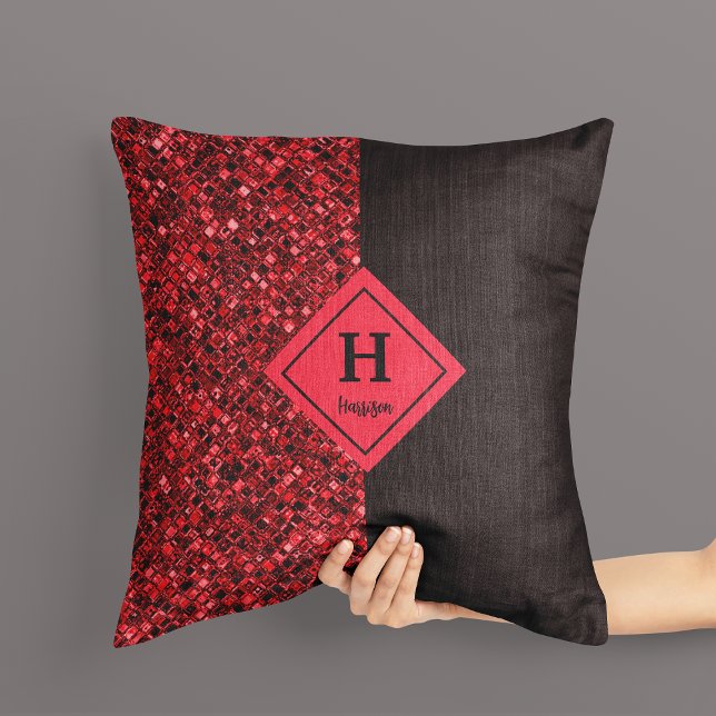 Cojín decorativo brillante rojo patrón (Subido por el creador)