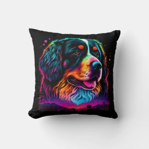 Cojín Decorativo Brillante y bello perro de montaña de Berna