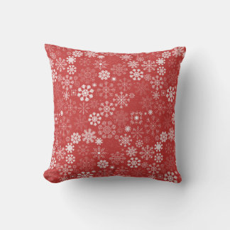 Cojín Decorativo Brillantes de nieve rojas y blancas brillantes - I