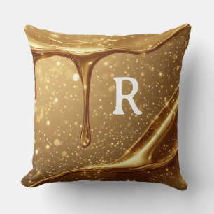 Cojín Decorativo Brillo de goteo de oro líquido Bokeh Lujo Glamour