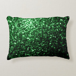 Cojín Decorativo Brillo falso verde oscuro