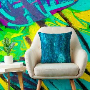 Cojín Decorativo Brillo Glitter Chispa Azul Turquesa Brillante Glam