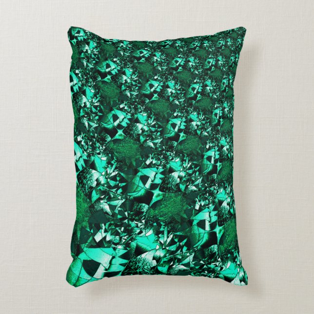 Cojín Decorativo Brillo, tonos verdes de relieve (Frente (Vertical))