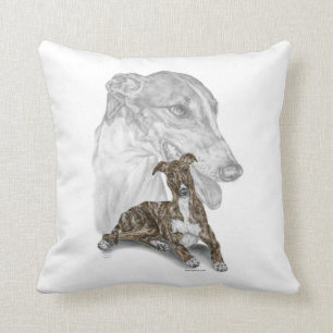 Cojín Decorativo Brindle Greyhound Dog Art