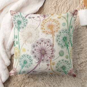 Cojín Decorativo Brisa de Dandelion con arco iris - Floral capricho