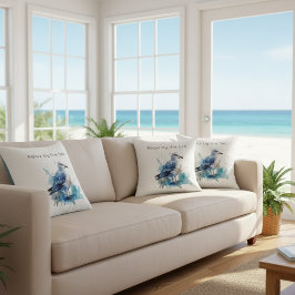 Cojín Decorativo Brisa oceánica: Gaviota acuática