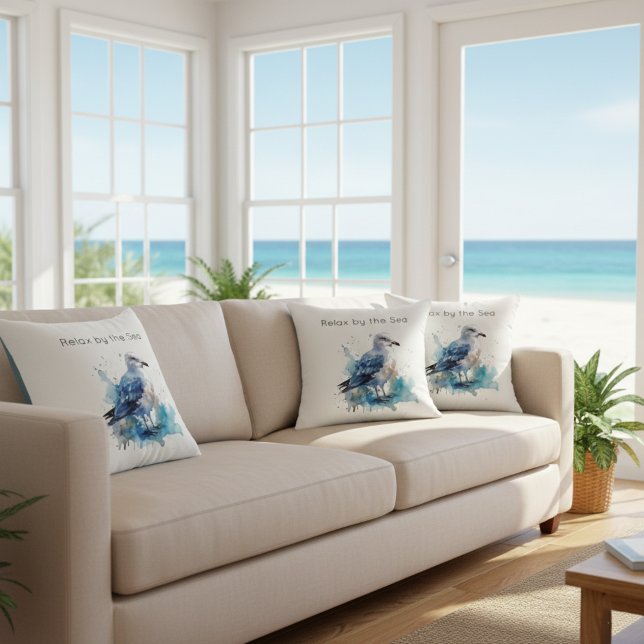 Cojín Decorativo Brisa oceánica: Gaviota acuática (Subido por el creador)