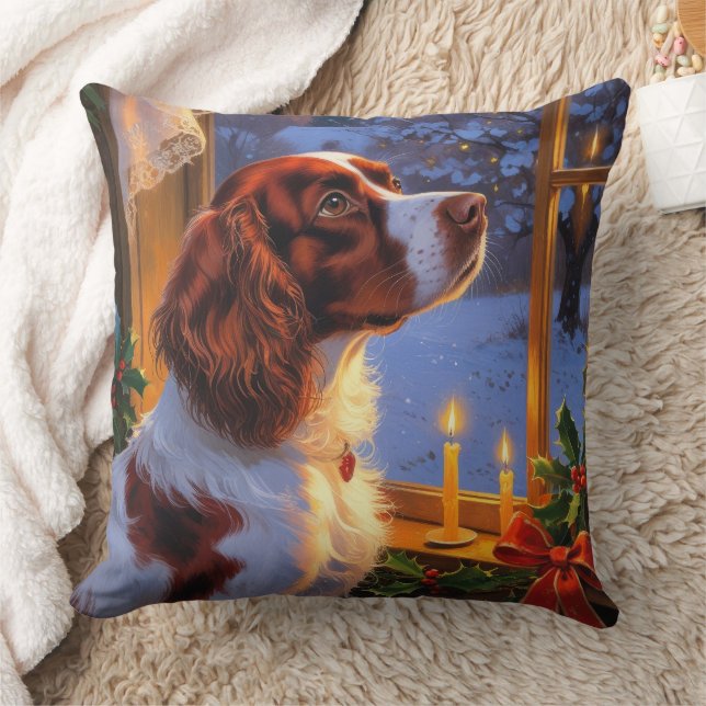 Cojín Decorativo Brittany Spaniel with Christmas Lights Holiday  (Manta)