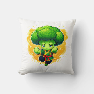 Cojín Decorativo Broccoli Karate Kid — Cute Veggie Warrior