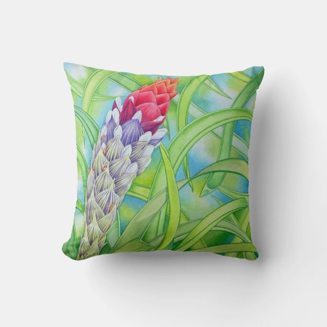 Cojín Decorativo Bromeliad tropical (Anverso)