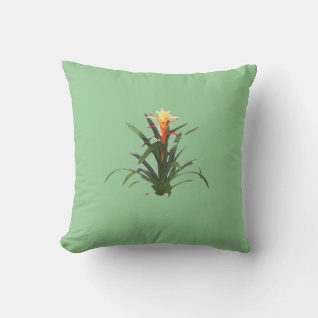 Cojín Decorativo Bromelida con flor (Anverso)