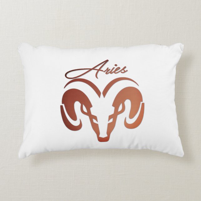 Cojín Decorativo Bronze Aries el Ram Zodiac (Anverso)