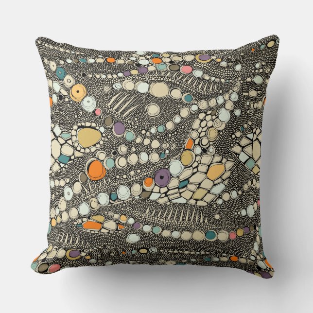 Cojín Decorativo brote negro de piel de iguana (Anverso)