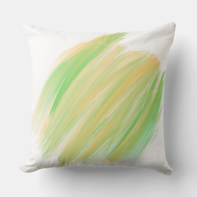 Cojín Decorativo Brotes de cepillo verde y Naranja (Anverso)