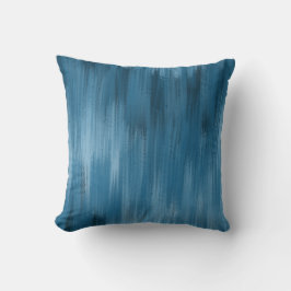 Cojín Decorativo Brotes de pincel monocromático, azul