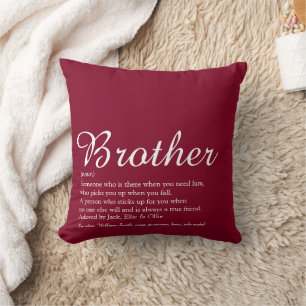 Cojín Decorativo Brother Definition Guay Fun Burgundy Moderno