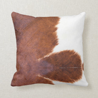 Cojín Decorativo Brown, blanco, impresión de la vaca