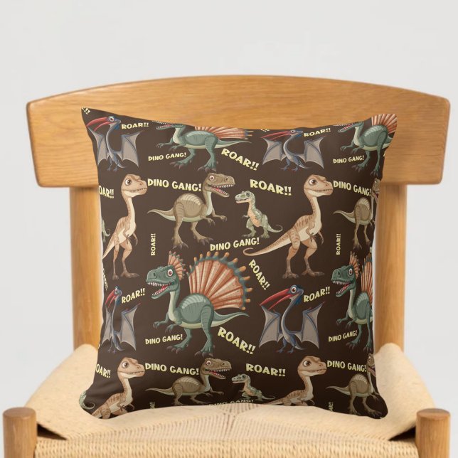 Cojín Decorativo Brown dinosaur cushion - kids dinosaur pillow (Subido por el creador)
