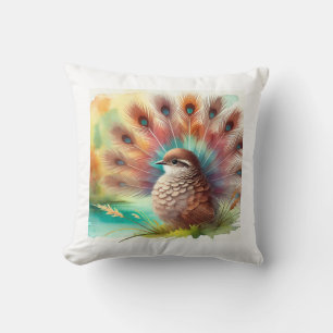 Cojín Decorativo Brown Fan Bird 180724AREF108 - Watercolor