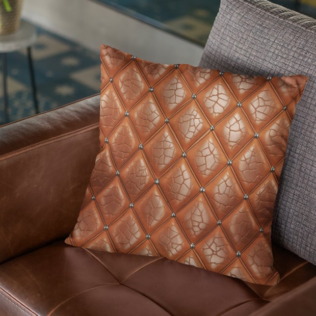 Cojín Decorativo Brown Faux Leather Pattern (Subido por el creador)
