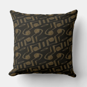 Cojín Decorativo Brown Gold Music Notes Reversible Pillow