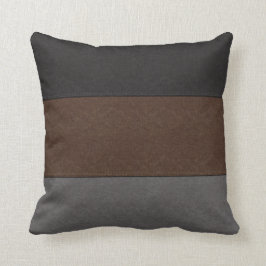Cojín Decorativo Brown negro y mirada de cuero gris