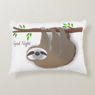 Cojín Decorativo Brown Sloth Buenas Noches Buenos Días Reversible