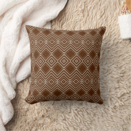 Cojín Decorativo Brown & White Plaid Throw Pillow 