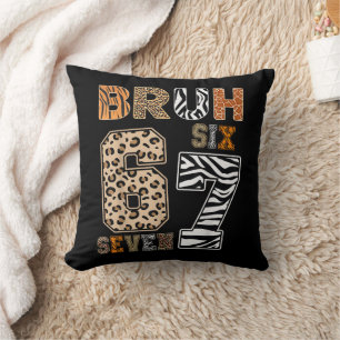 Cojín Decorativo Bruh Six Seven 67 Meme Estampa Animal Salvaje Stre