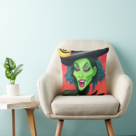 Cojín Decorativo Bruja caprichosa de Halloween