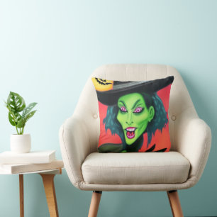 Cojín Decorativo Bruja caprichosa de Halloween