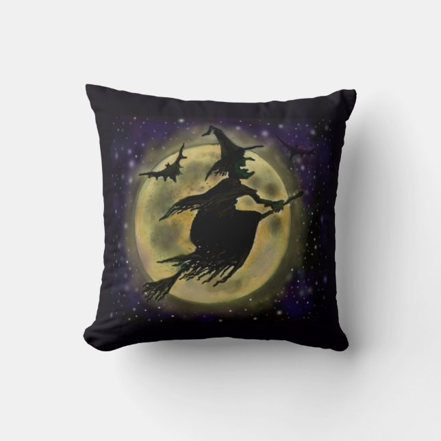 Cojín Decorativo Bruja de Halloween (Anverso)