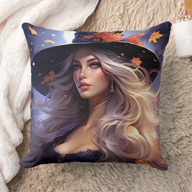 Cojín Decorativo Bruja de Halloween (Manta)