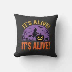 Cojín Decorativo Bruja de Halloween Jack O Linterna Está Vivo