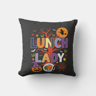 Cojín Decorativo Bruja de la Señora del Almuerzo de Halloween Vecto