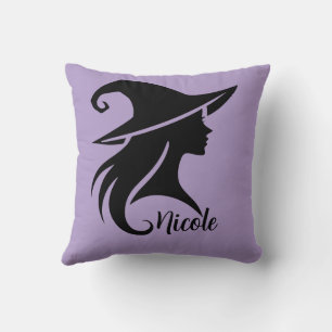 Cojín Decorativo Bruja de sombrero negro Wicca Brujas Halloween