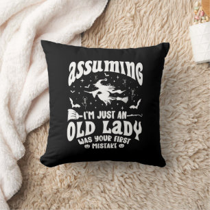 Cojín Decorativo Bruja divertida asumiendo que soy sólo un humor de
