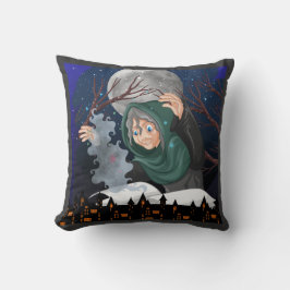 Cojín Decorativo Bruja espeluznante y casa embrujada Halloween🌙