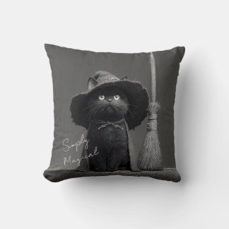 Cojín Decorativo Bruja Gato Simplemente Mágica