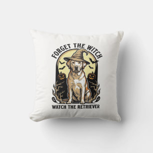 Cojín Decorativo Bruja Labrador de Halloween Perro Retriever Vintag