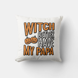 Cojín Decorativo Bruja Mejor Tenga Mi Camiseta De Papa Halloween Pa