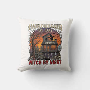 Cojín Decorativo Bruja Noche Salón Halloween Día Peluquero Calavera